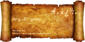 Ary Ágnes névjegykártya