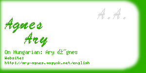 agnes ary business card